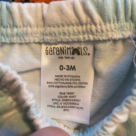 Garanimals Green and Cream Sweatpants with Relaxed Fit - Picture 3 of 4